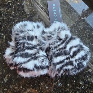 Jocelyn Rabbit Fur Fingerless Gloves